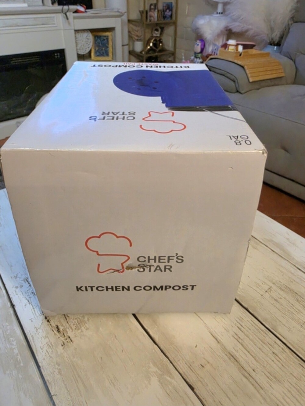 NWT Chef’s Star Indoor Kitchen Compost Bin Blue Gal Food Waste Pail Odor Control - Picture 10 of 11